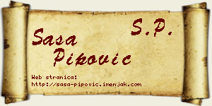 Saša Pipović vizit kartica